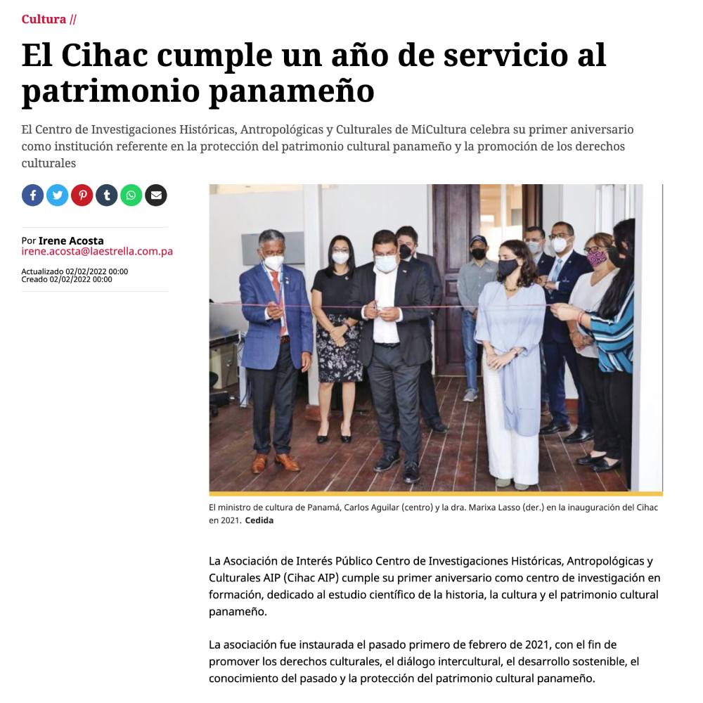 Cultura El Cihac cumple un año de servicio al patrimonio panameño - CIHAC Panama