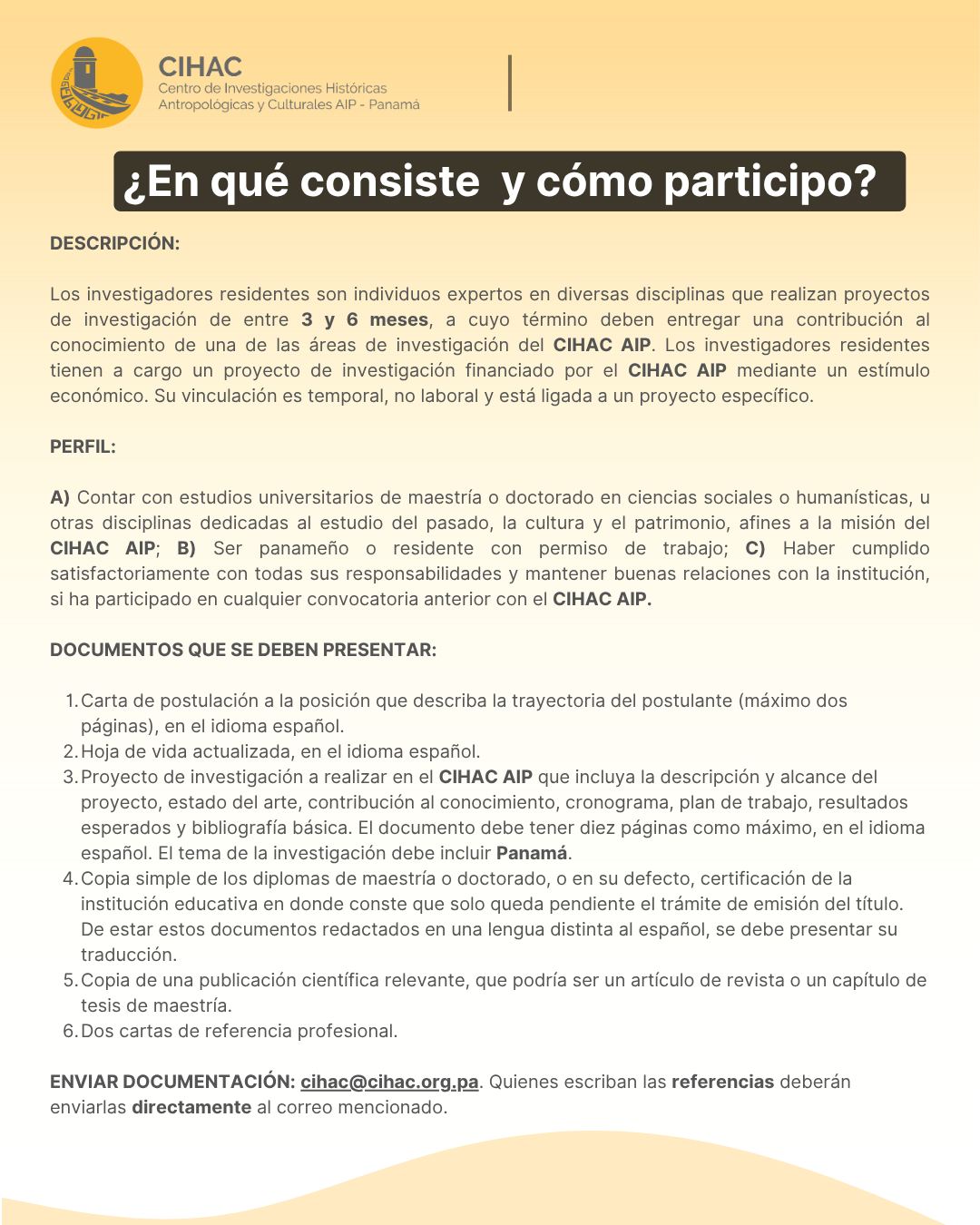 Convocatoria de Investigadores Residentes